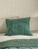 Pure cotton velvet quilted large decorative cushion, imported from the UK