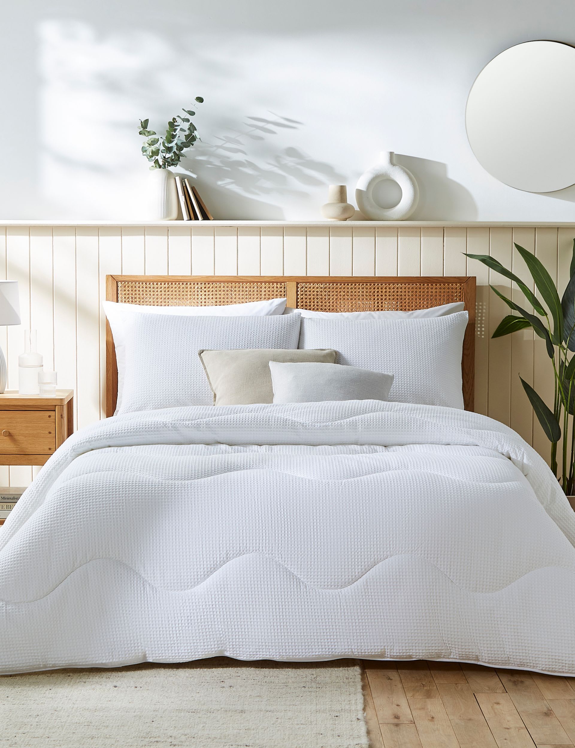 Night Lark cotton waffle 4.5 tog coverless duvet, imported from the UK
