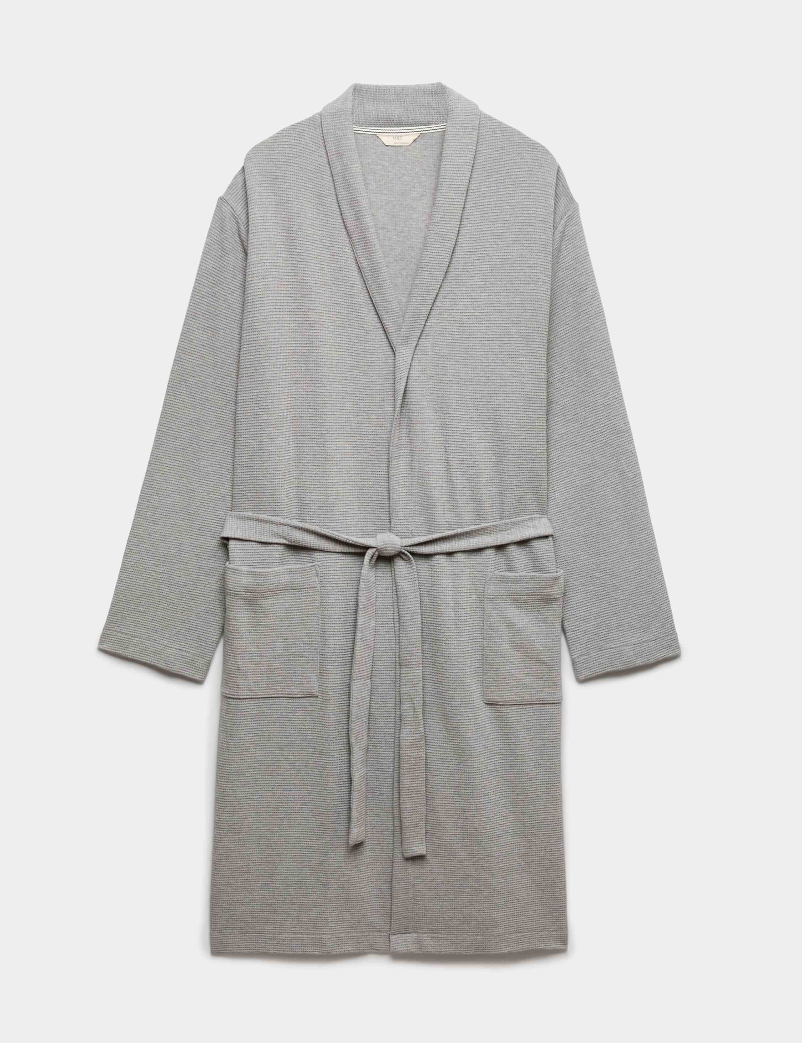 M&S Pure Cotton Waffle Lightweight Dressing Gown, imported from the UK