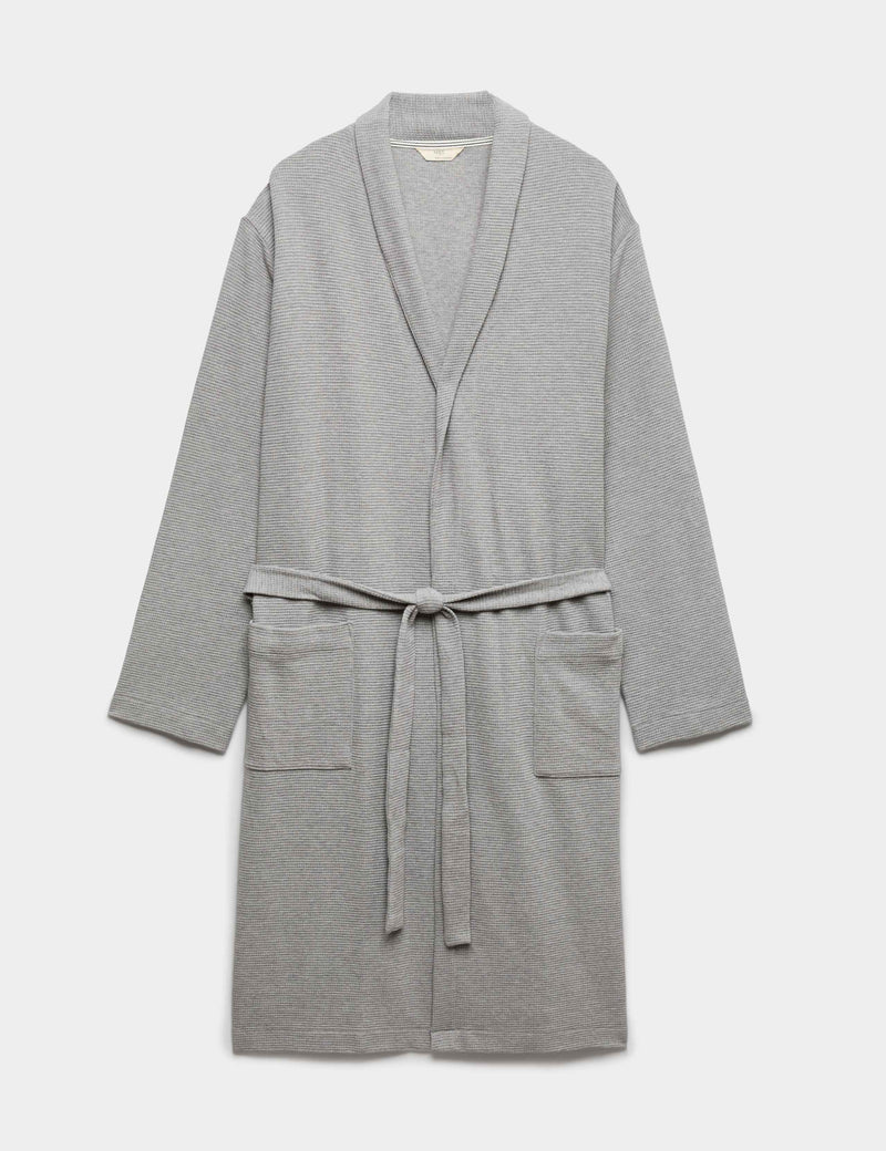 M&S Pure Cotton Waffle Lightweight Dressing Gown, imported from the UK