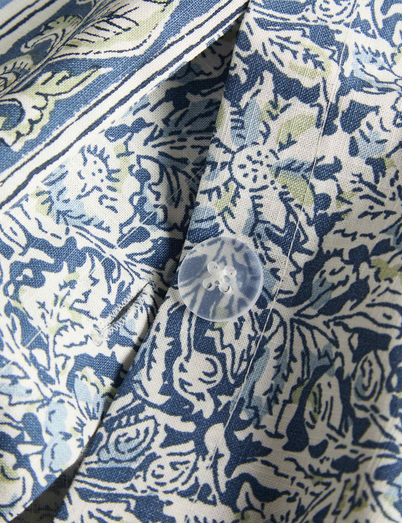 Pure Cotton Woodblock Floral Bedding Set, imported from the UK