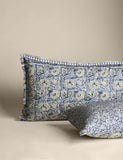 Pure Cotton Woodblock Floral Bedding Set, imported from the UK