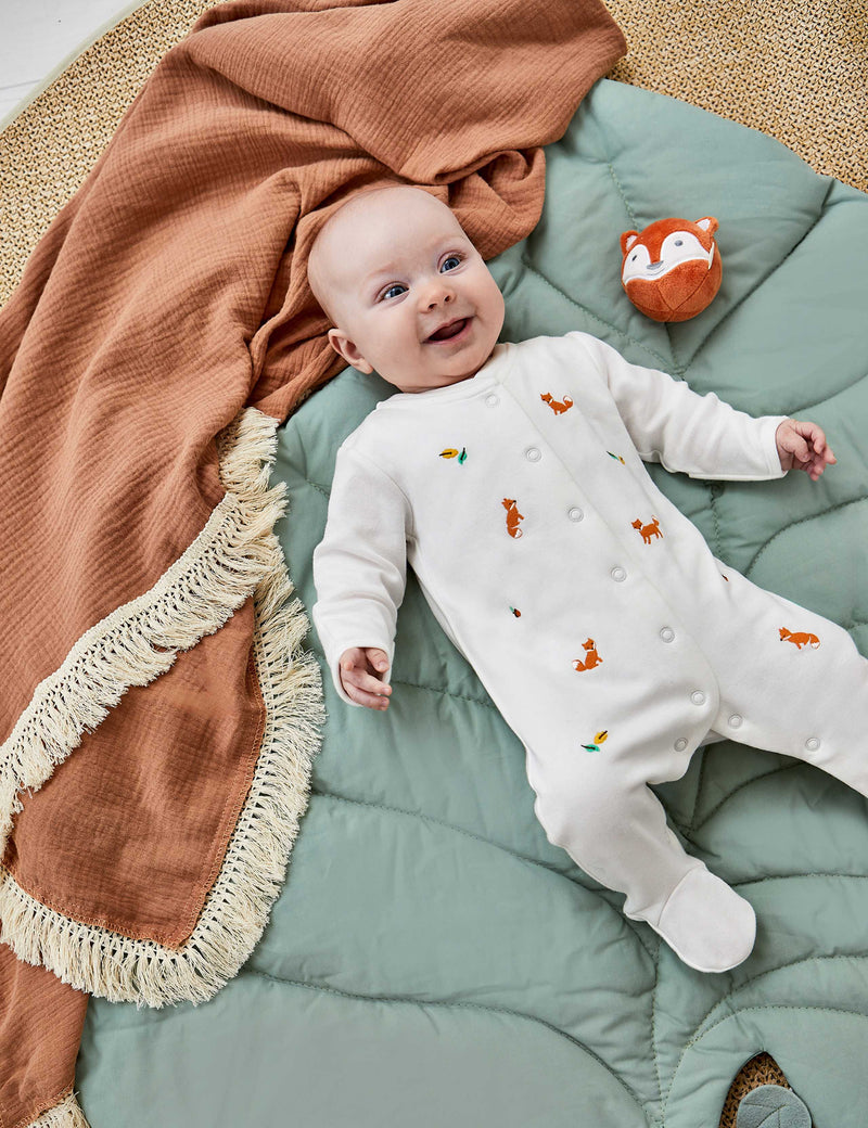 JoJo Maman Bébé baby sleepsuit Woodland 0-9 months, imported from the UK