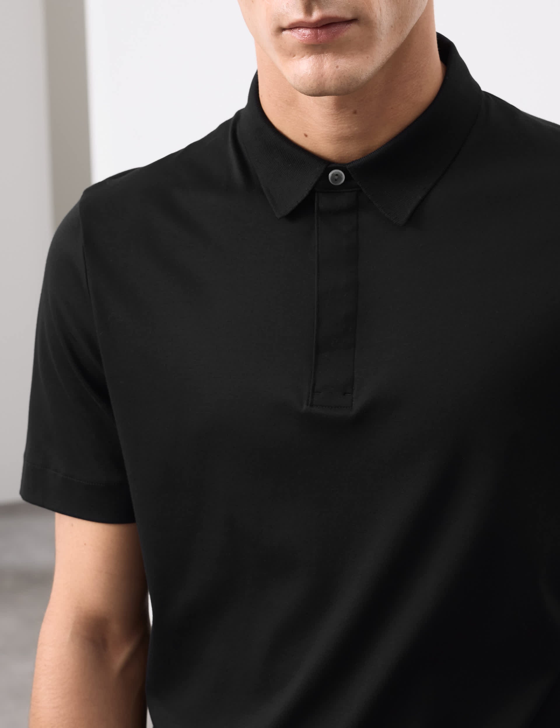 Pure Supima cotton polo shirt regular fit, imported from the UK