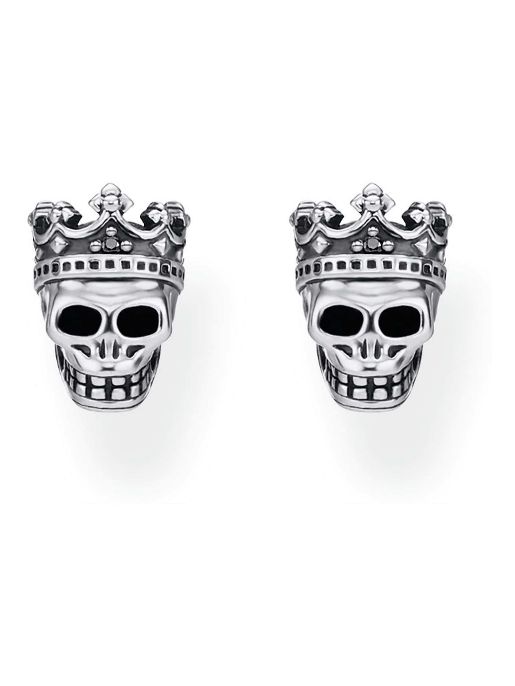 Thomas Sabo Black Skull King Ear Studs (British brand)
