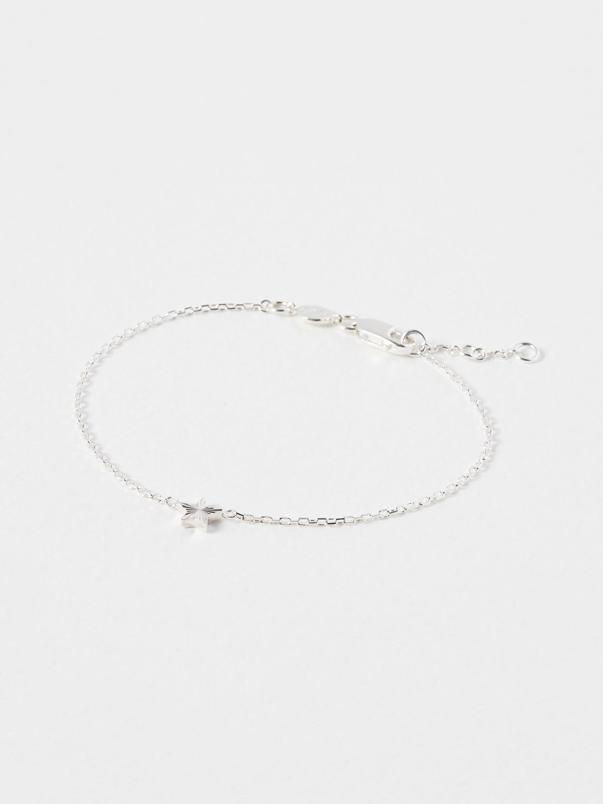 Silver Plated Engraved Star Charm Bracelet