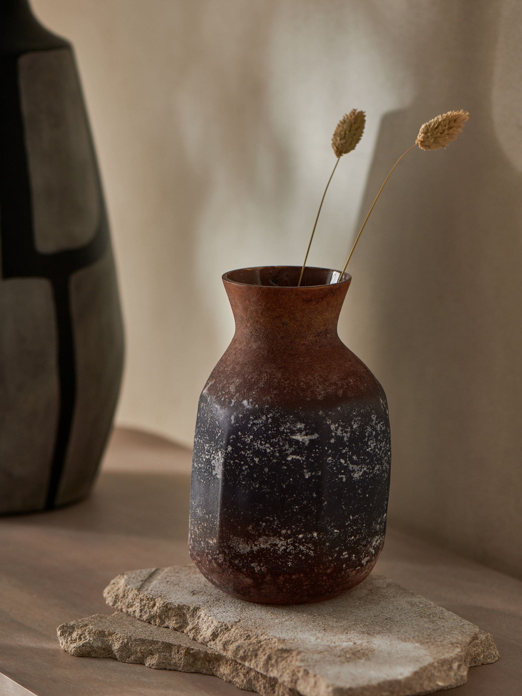 French Connection brown rust effect vase 18cm - British product
