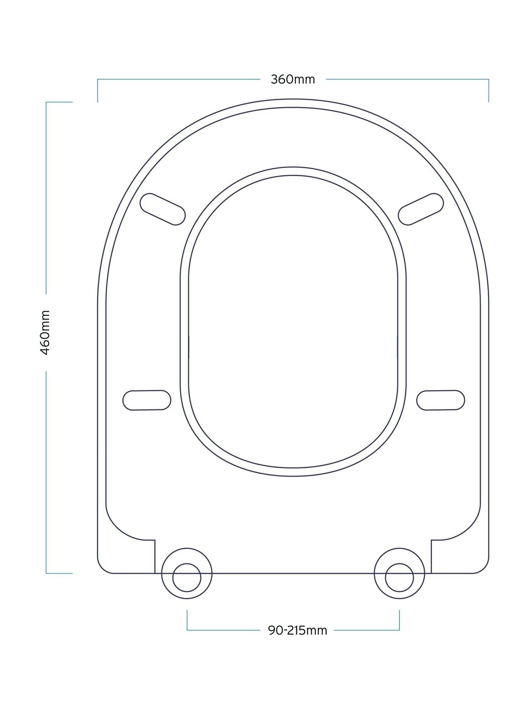 Showerdrape white D-shape soft close toilet seat with quick release (British brand)