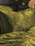 Paoletti Green Quilted Velvet Duvet Cover and Pillowcase Set