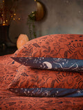 Furn Orange Witchy Vibes reversible duvet cover and pillowcase set - British product
