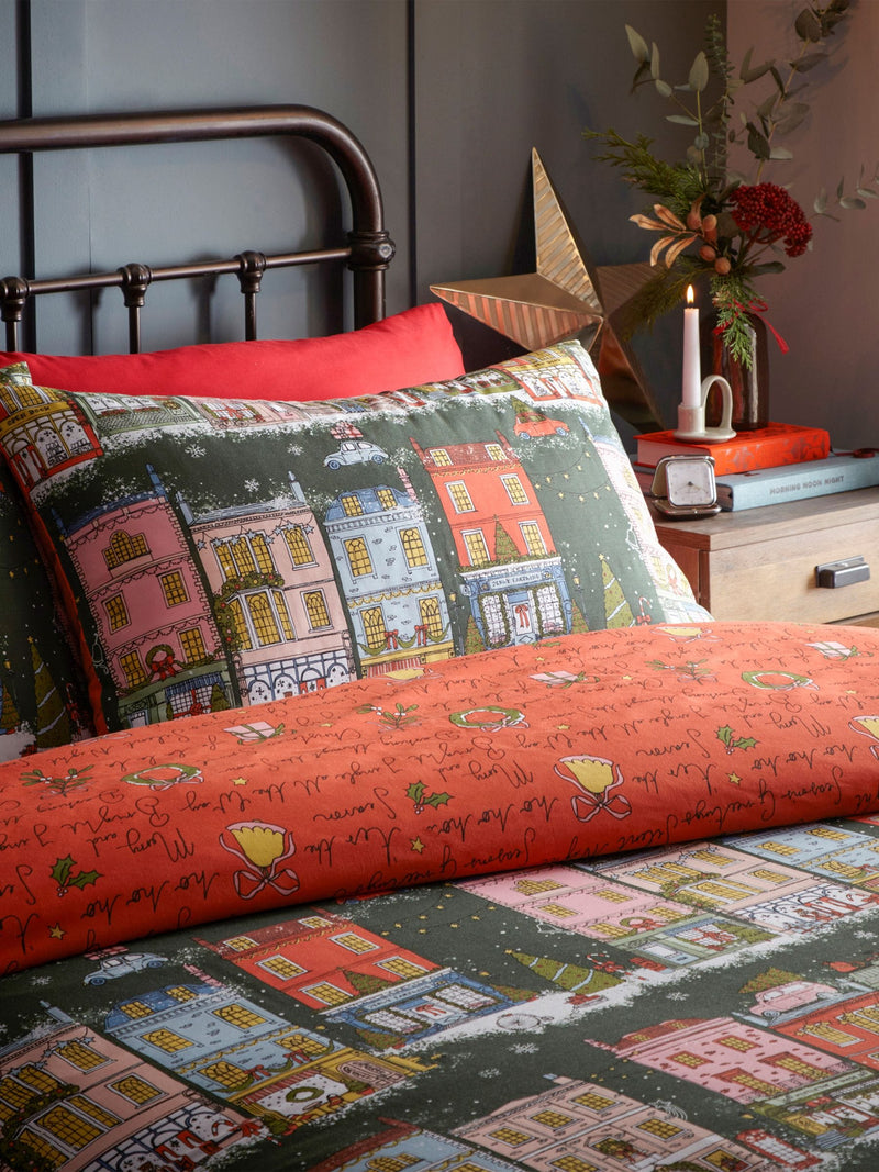 Furn Green Christmas duvet cover set - British product