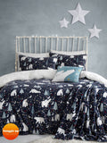 Fusion Blue Starry Night Plush Christmas Duvet Cover Set - British product