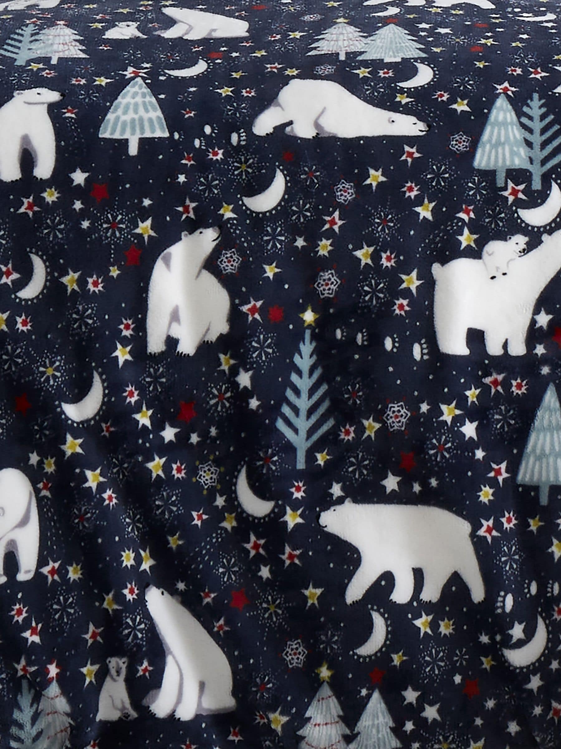 Fusion Blue Starry Night Plush Christmas Duvet Cover Set - British product