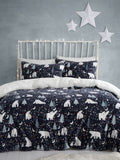Fusion Blue Starry Night Plush Christmas Duvet Cover Set - British product