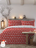 Fusion Red Geo Robin Christmas Reversible Duvet Cover Set - British product