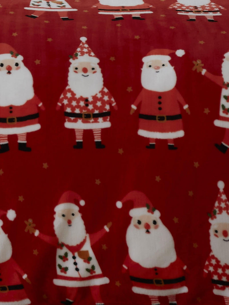 Bedlam Red Jolly Santa plush fleece Christmas duvet cover set - British product