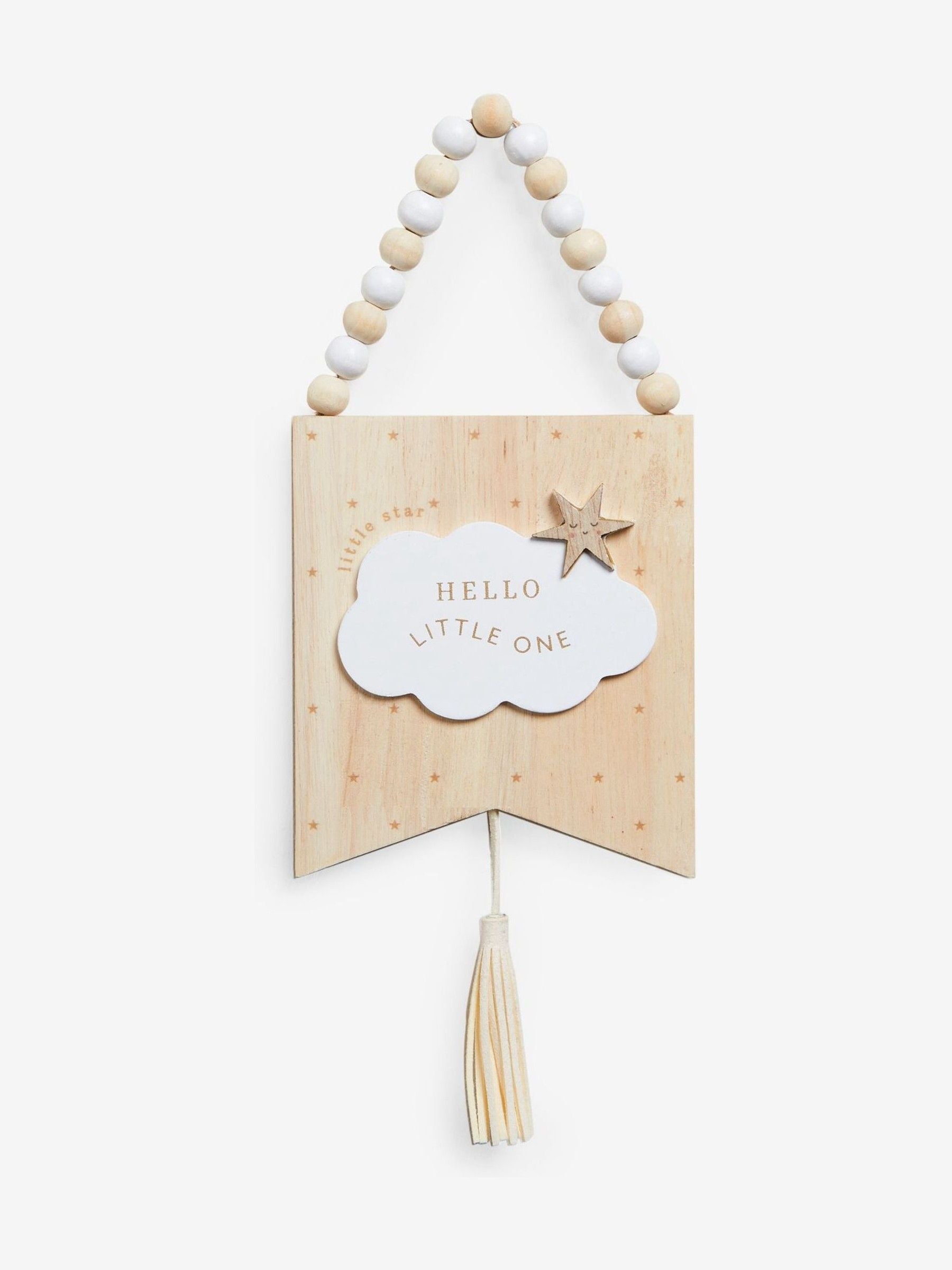 Natural New Baby Cloud Wooden Hanging Decoration