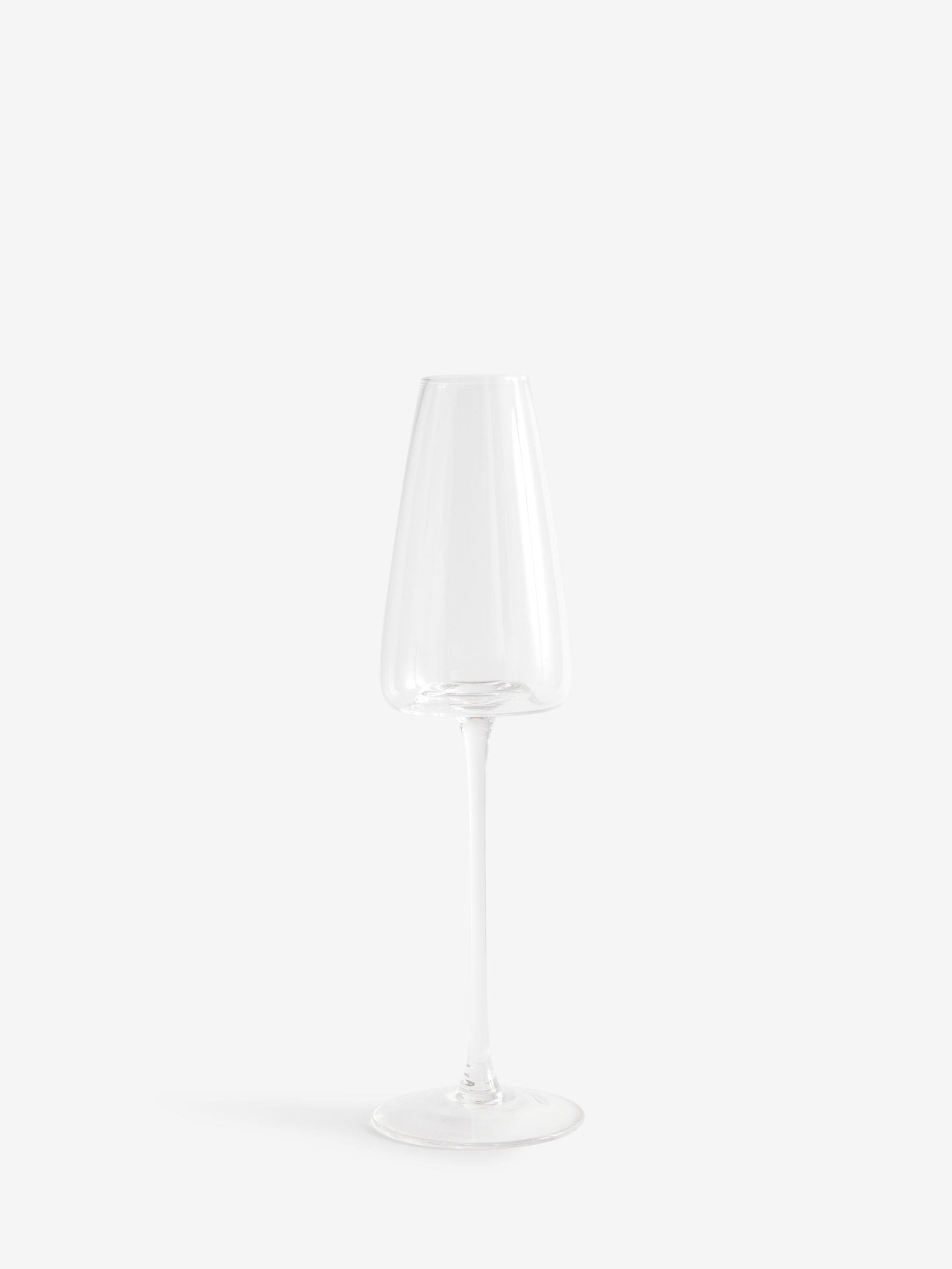 Clear tapered champagne flutes set of 4 (British brand)