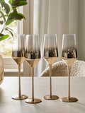 Set of 4 Gold Astrid Champagne Flutes