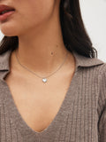 Silver tone heart initial necklace (British brand)