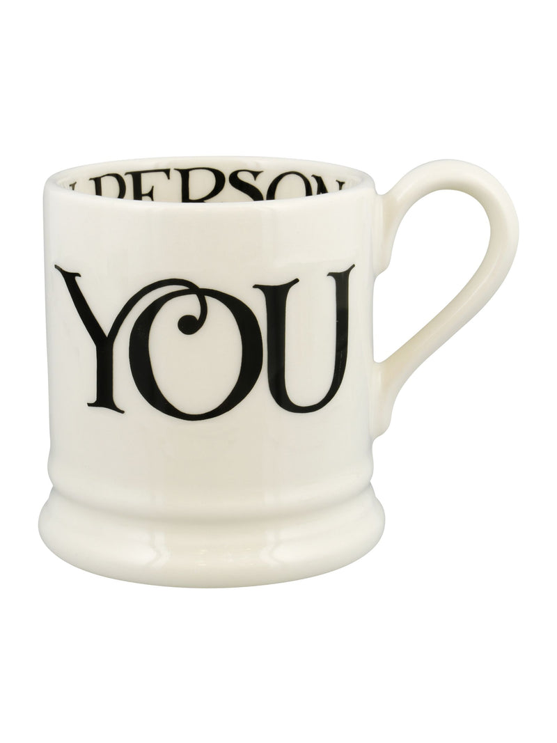 Emma Bridgewater Cream Black Toast you & me set of 2 1/2 Pint Boxed Mugs