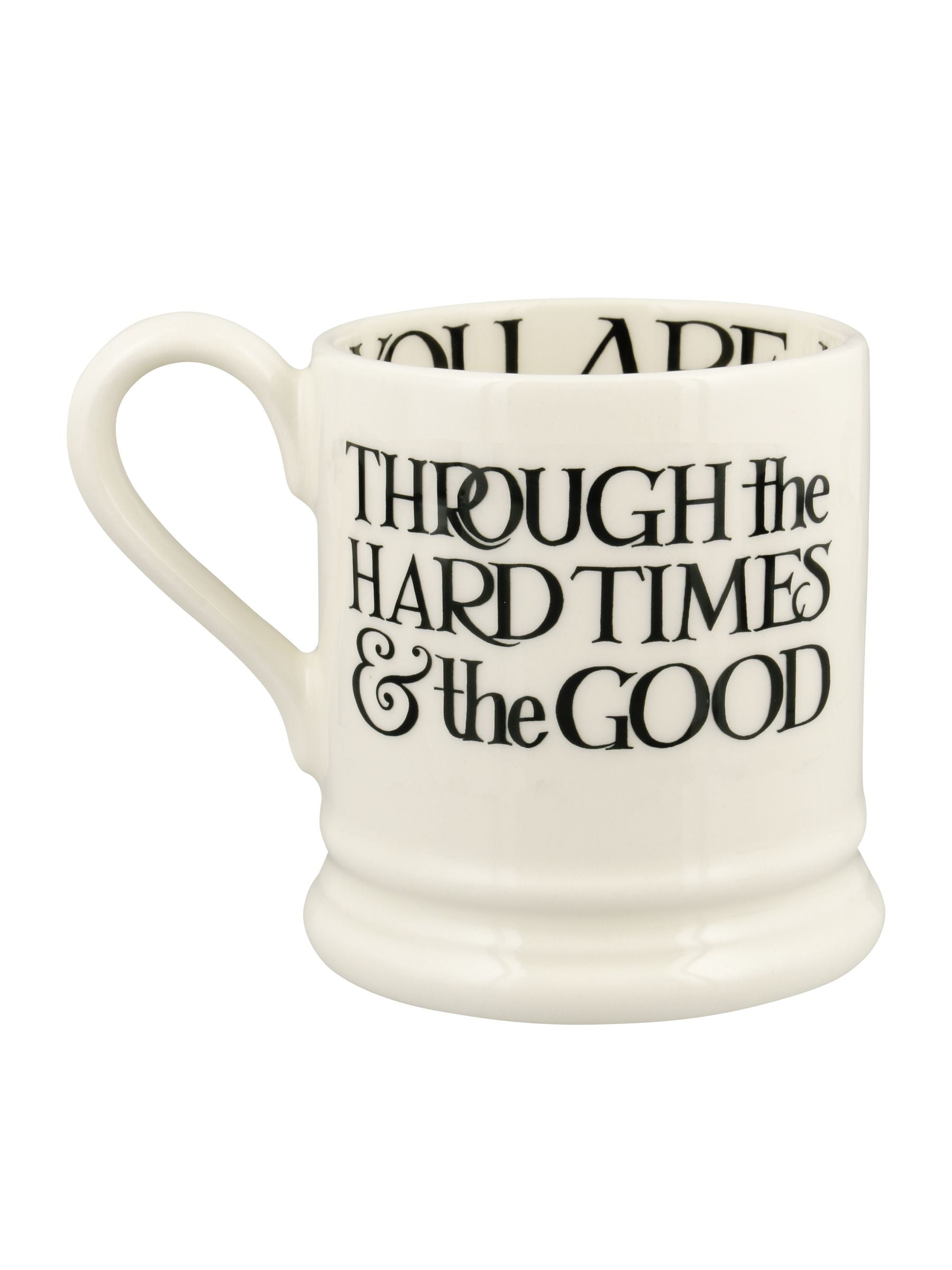 Emma Bridgewater Cream Black Toast you & me set of 2 1/2 Pint Boxed Mugs