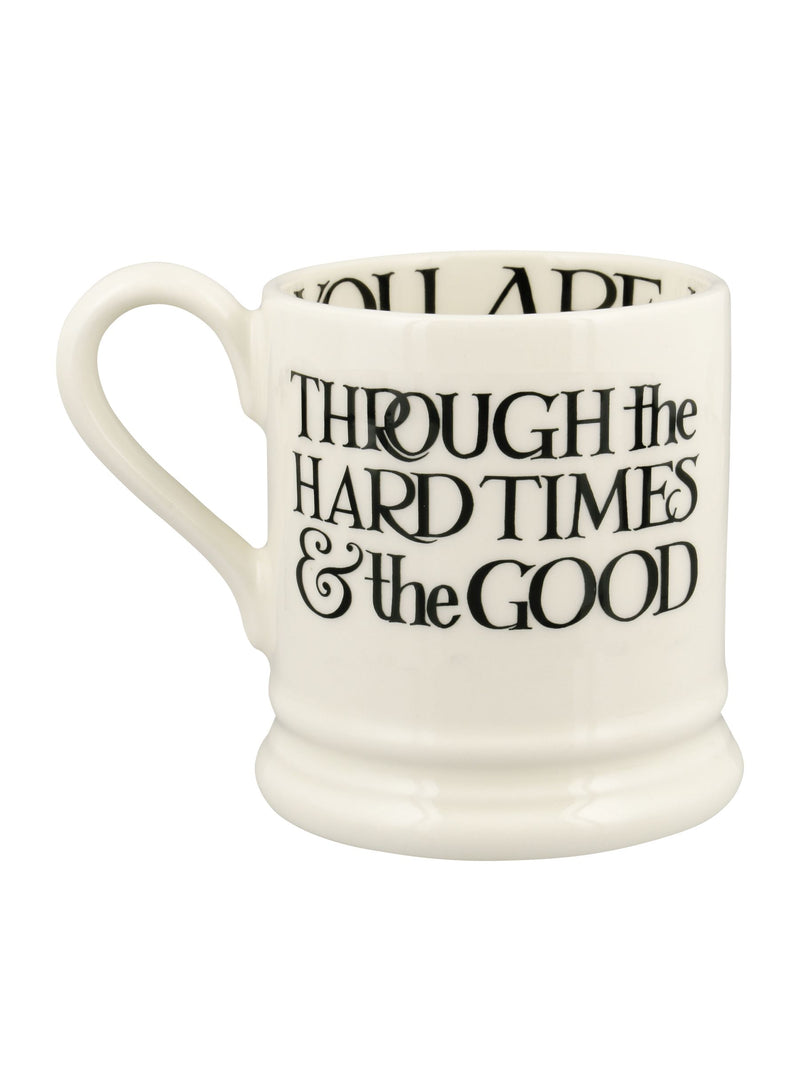 Emma Bridgewater Cream Black Toast you & me set of 2 1/2 Pint Boxed Mugs