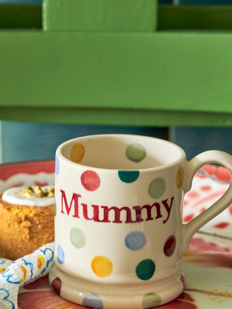 Emma Bridgewater Cream Polka Dot Mummy 1/2 Pint Mug
