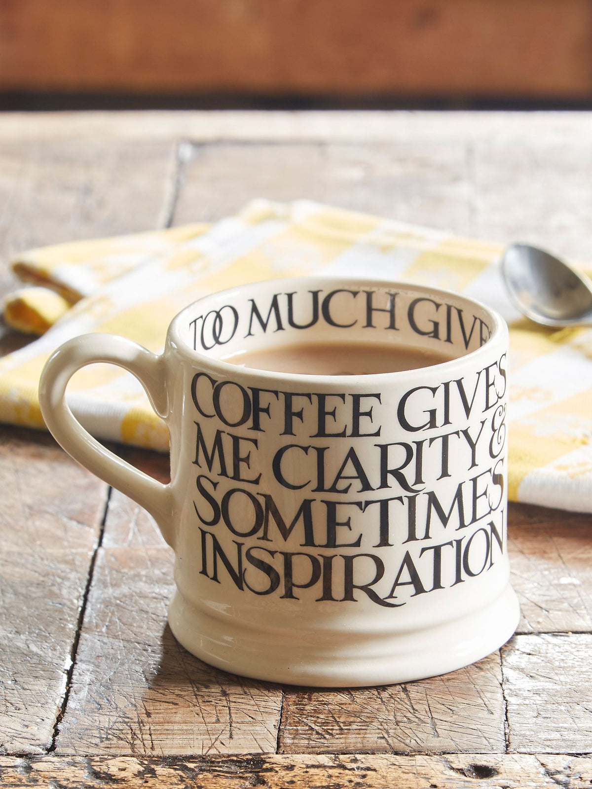 Emma Bridgewater Cream Black Toast Small Mug - British product