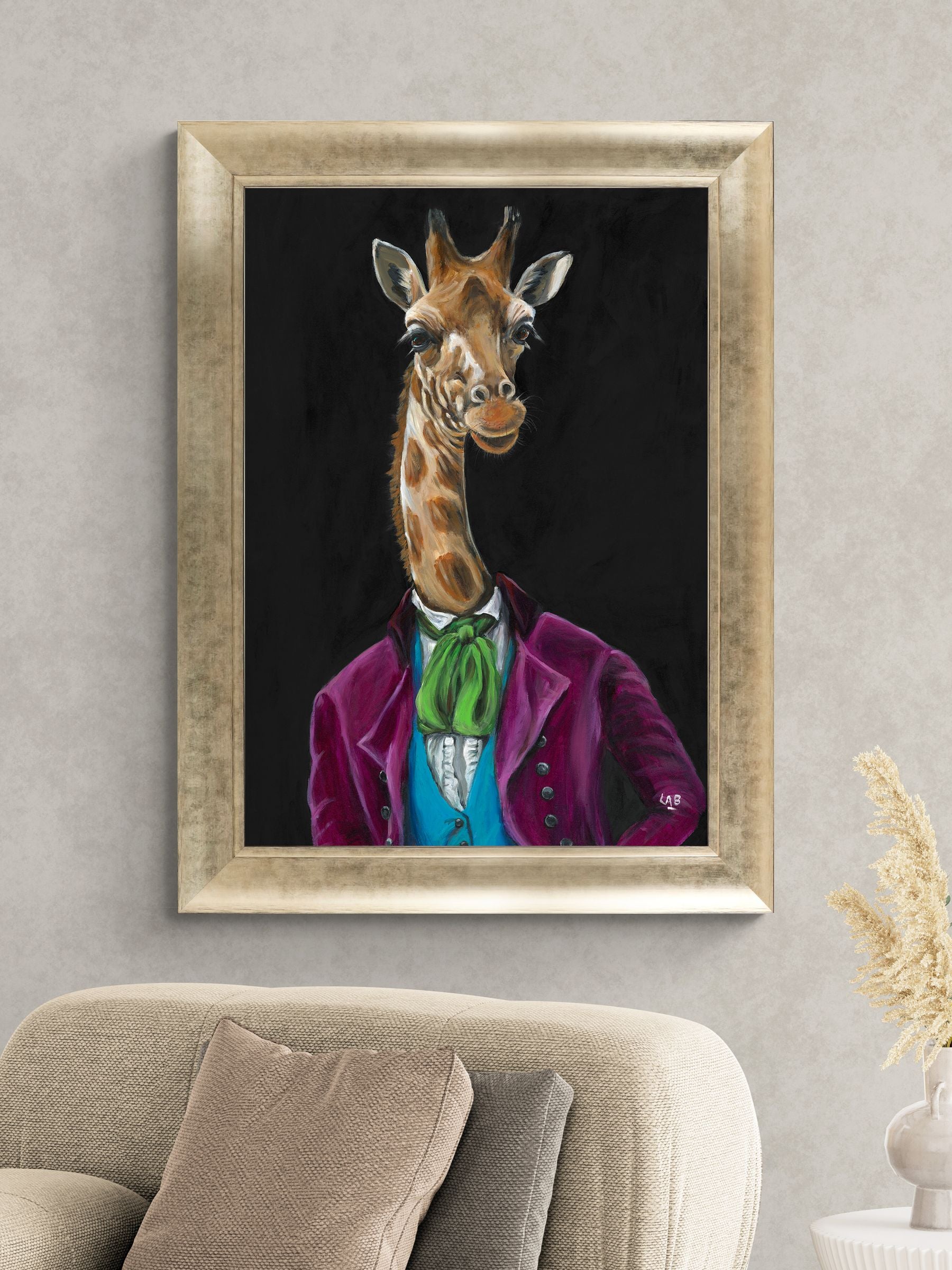 Artko Gold Gerald Giraffe framed art 92x72cm - British product