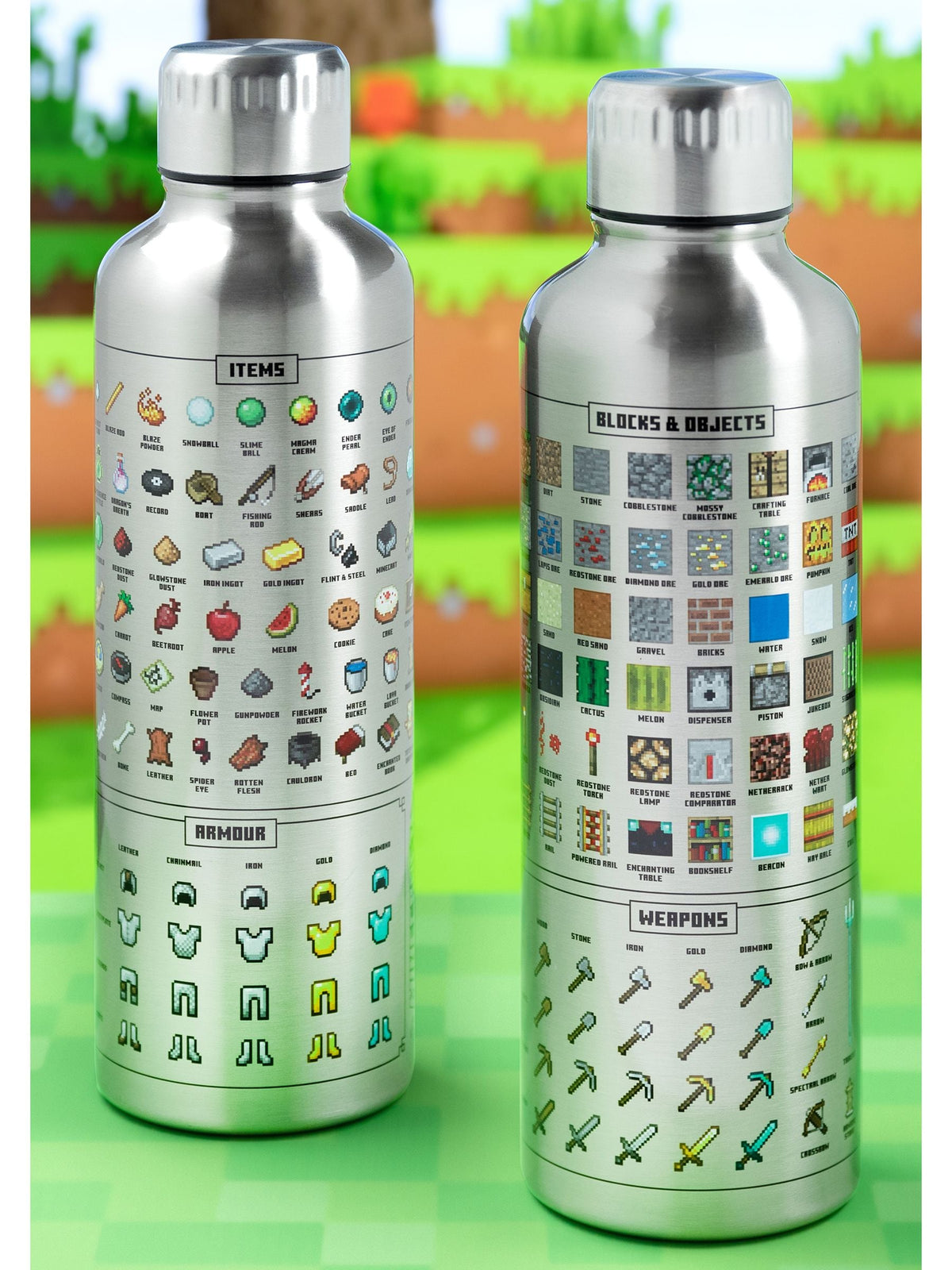 Minecraft metal water bottle 500ml, imported from the UK