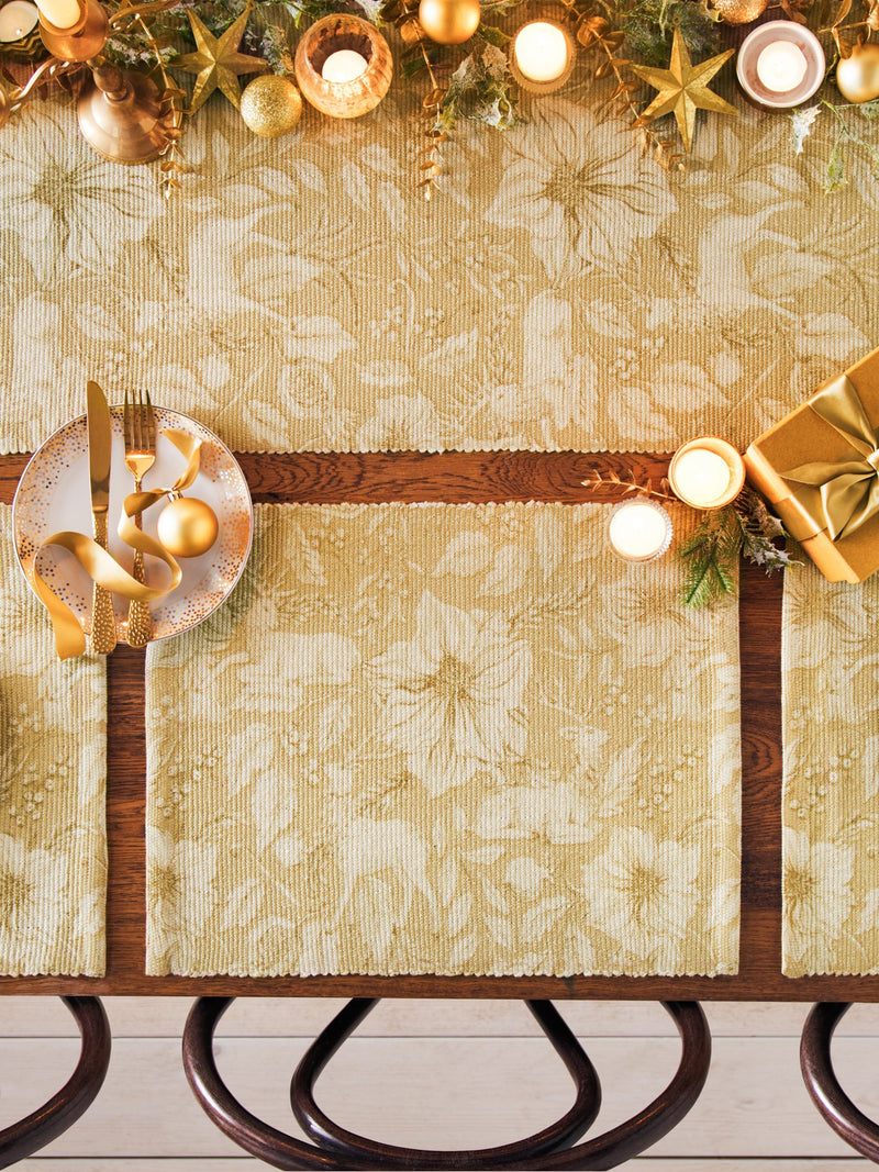Paoletti Gold Stag Large Christmas Table Runner, imported from the UK