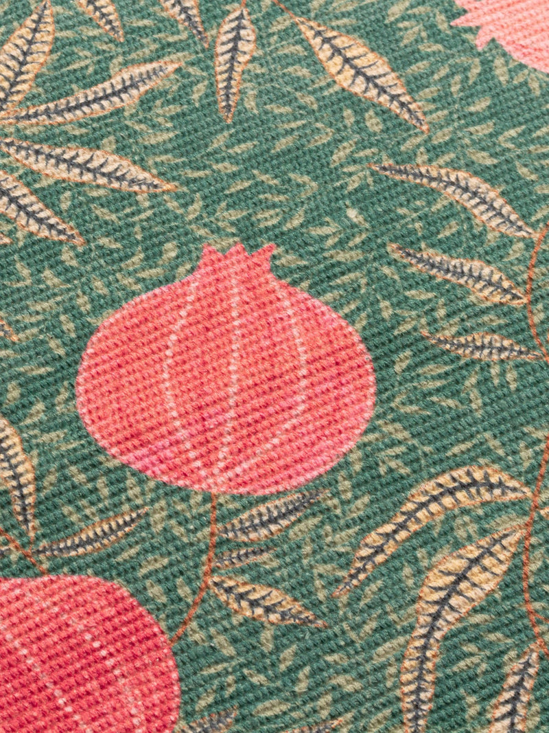 Paoletti Green Pomegranate Christmas table runner 220cm x 35cm, imported from the UK