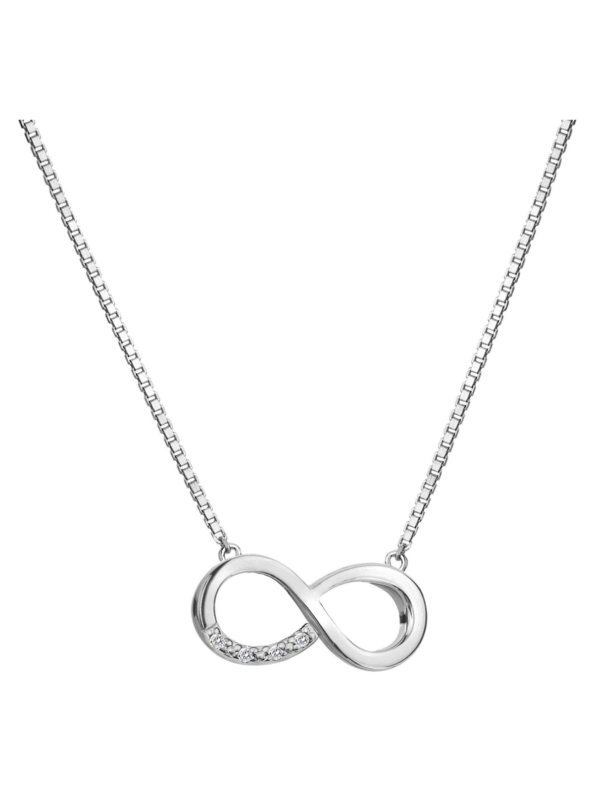 Sterling Silver Infinity Pendant Necklace with Adjustable Chain