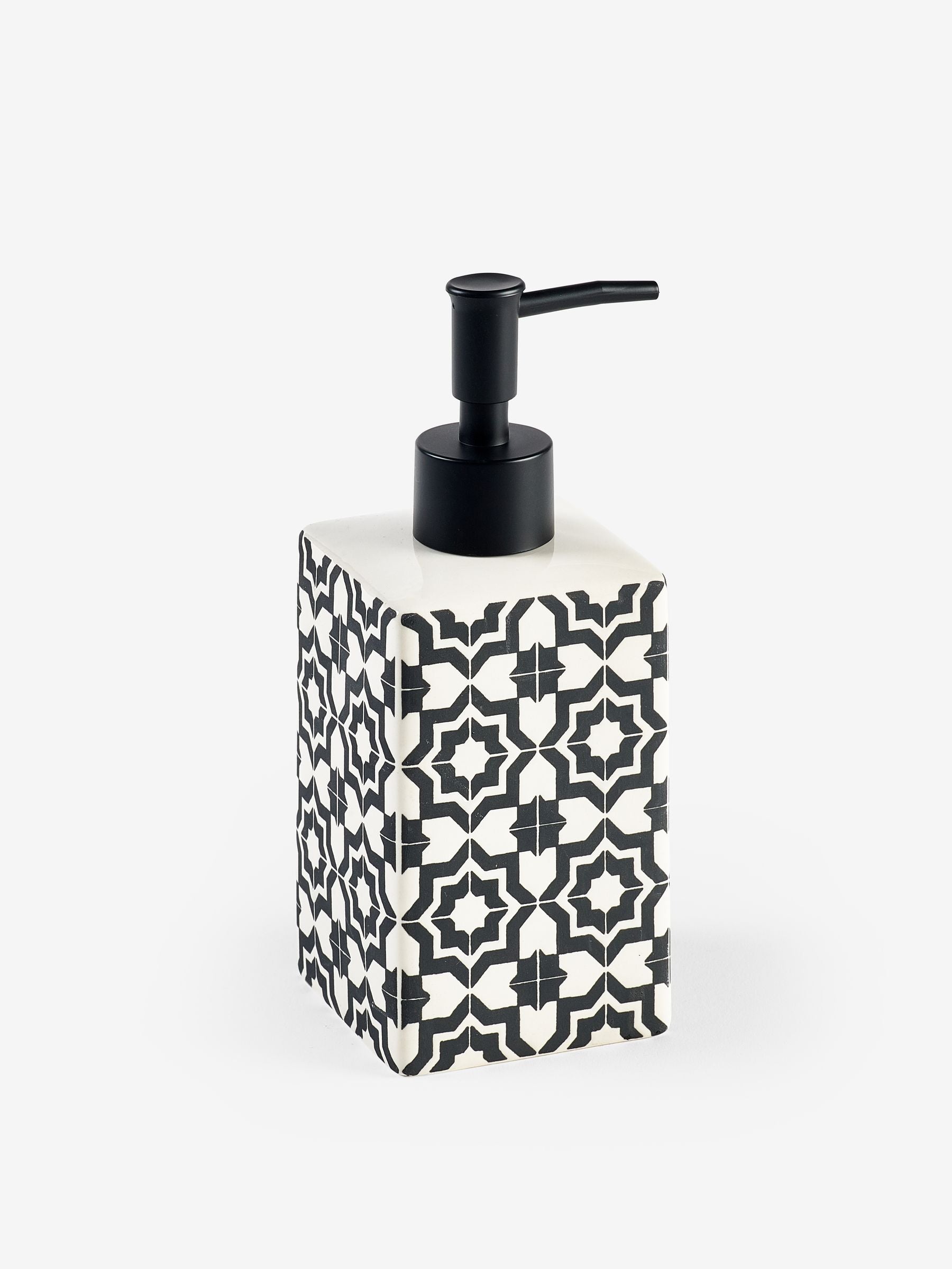 Soap Dispenser Monochrome Geo print, imported from the UK