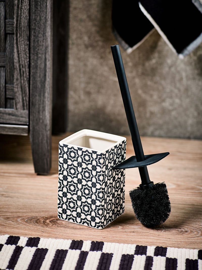 Monochrome Geo Toilet Brush