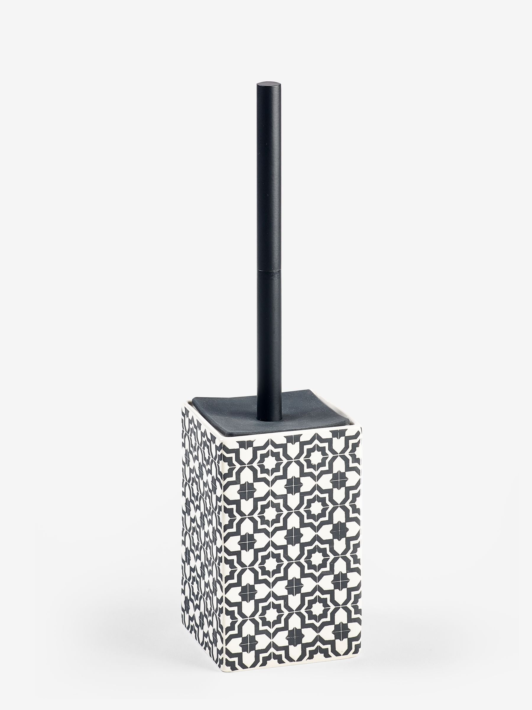 Monochrome Geo Toilet Brush