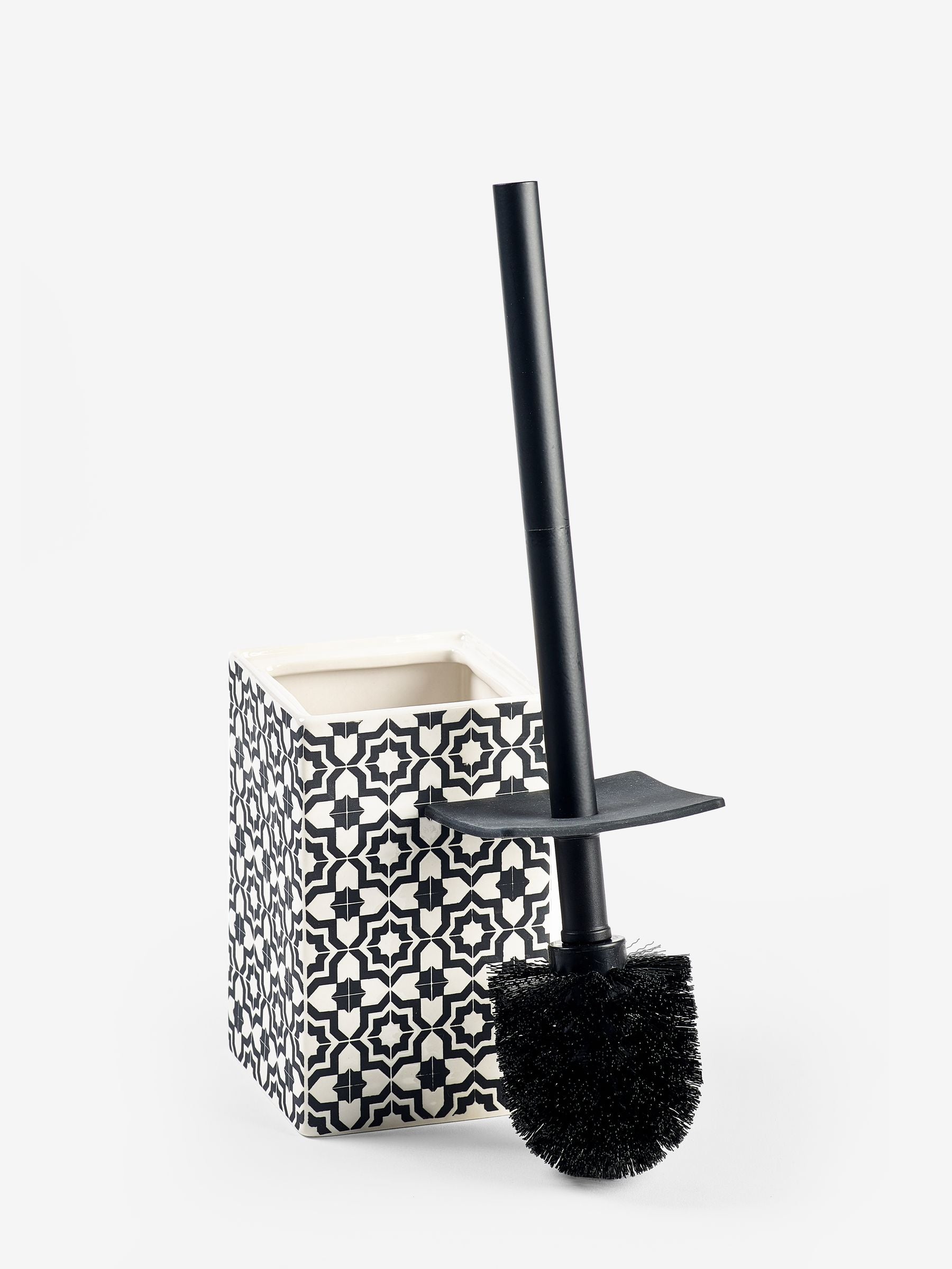 Monochrome Geo Toilet Brush