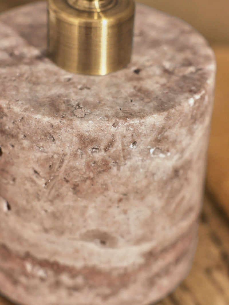 N. Premium marble soap dispenser with gold detailing, imported from the UK