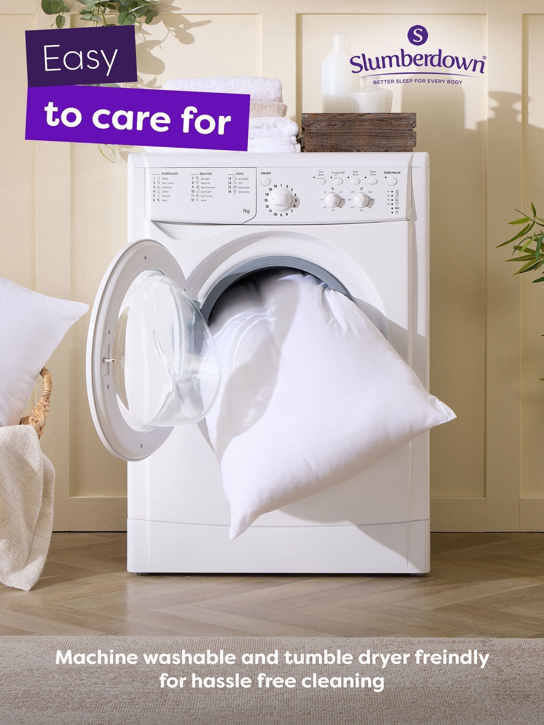 Slumberdown Anti-Allergy Super Support Firm Side Sleeper White pillow (British brand)