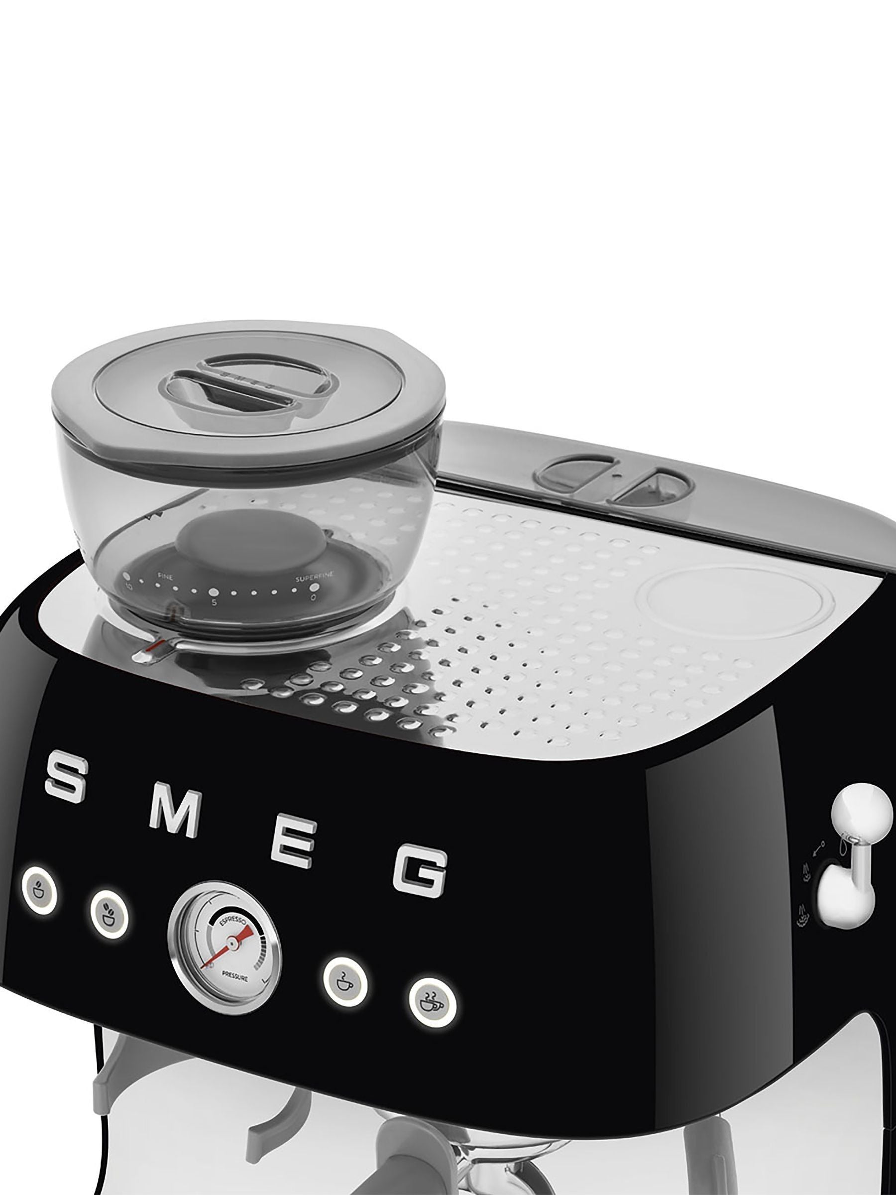 Smeg black espresso coffee machine (British brand)
