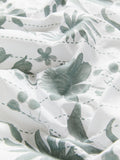 Green/White floral reversible duvet cover and pillowcase set, UK version