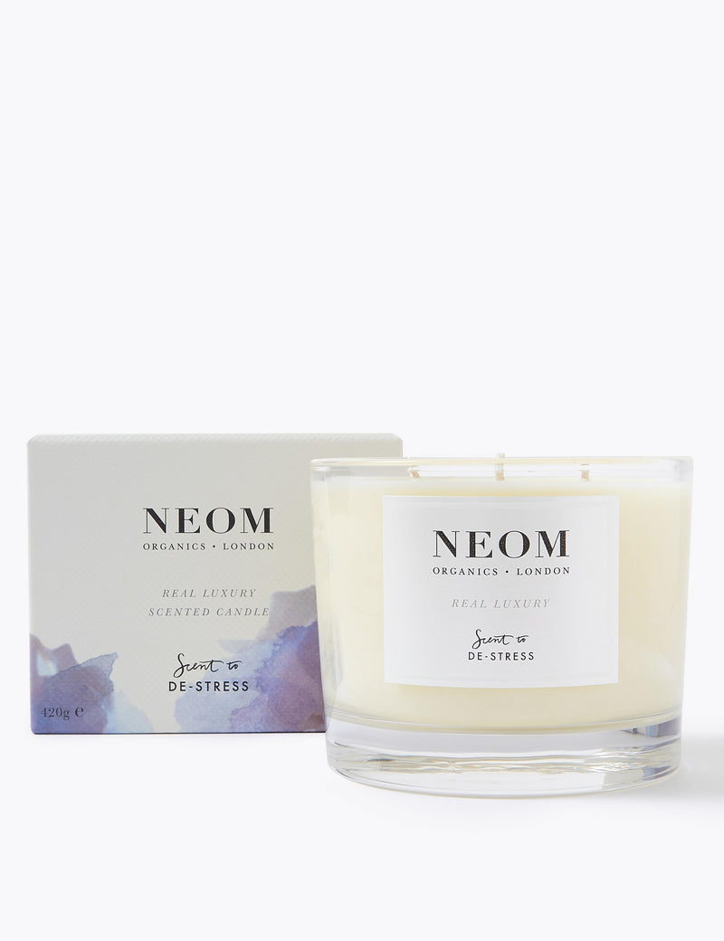 NEOM Real Luxury 3-wick candle 420g, imported from the UK