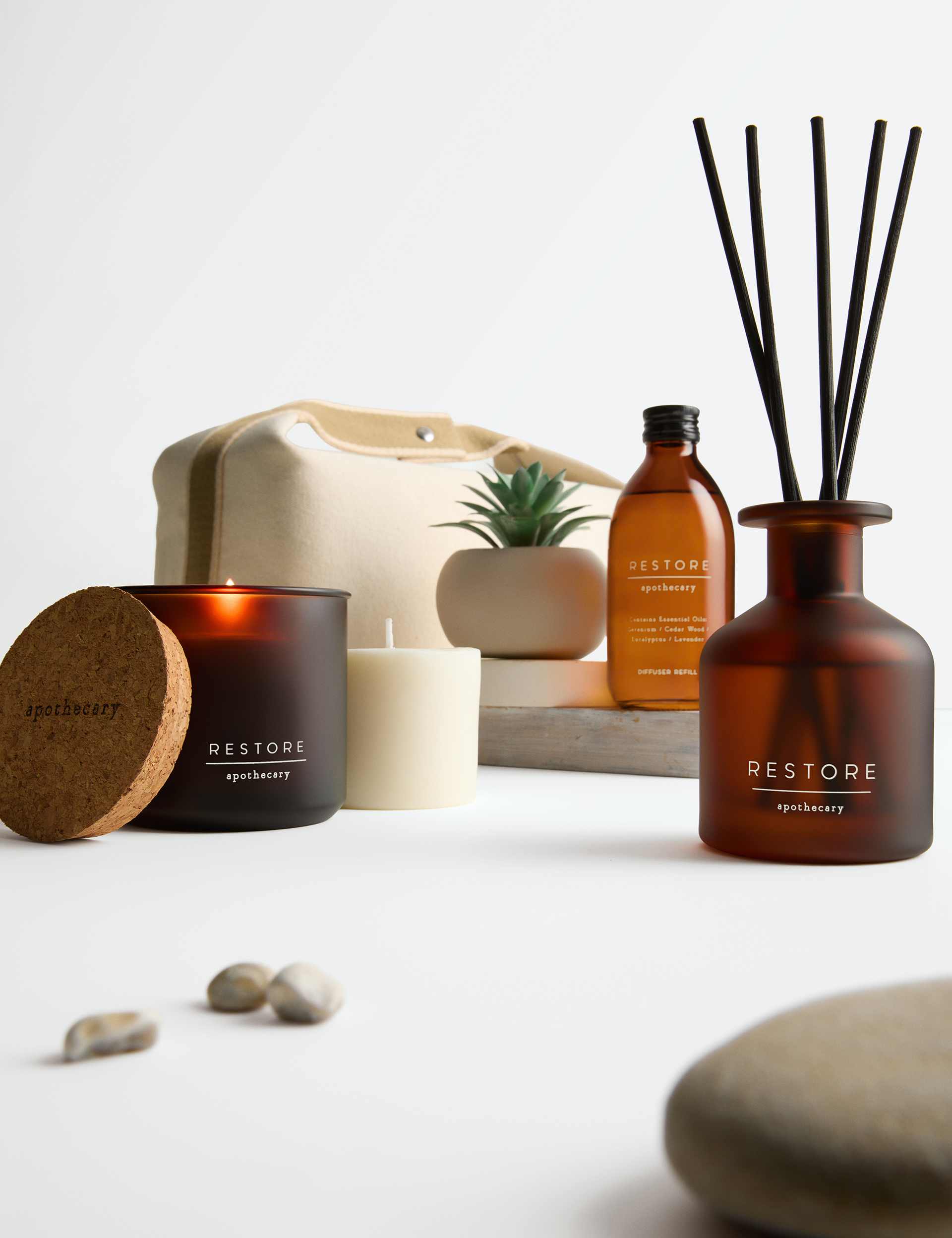 Apothecary Restore Gift Set home fragrance collection, imported from the UK