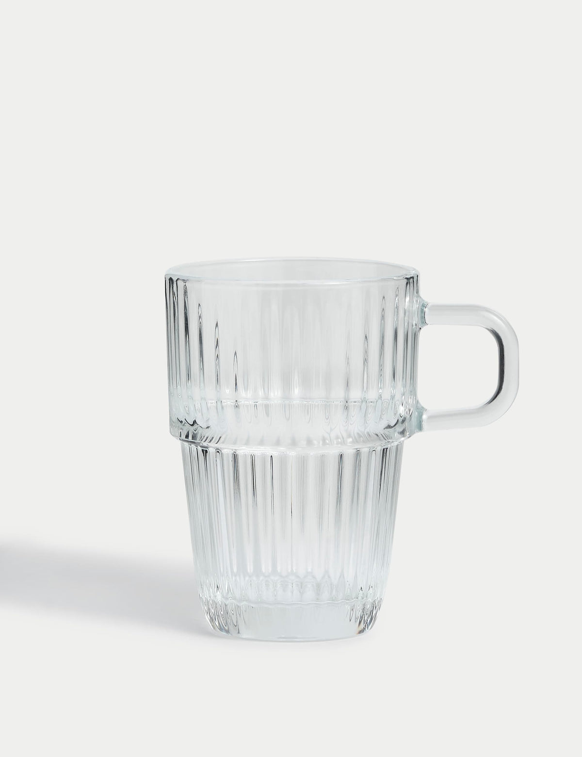 Ribbed glass latte cup, imported from the UK