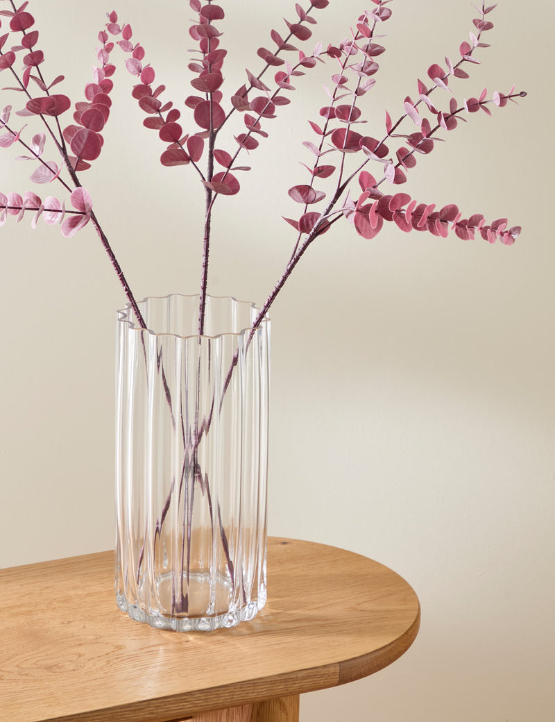 Ridged Glass Cylinder Vase
