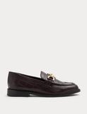 M&S leather croc trim women's flat loafers size 4, UK version