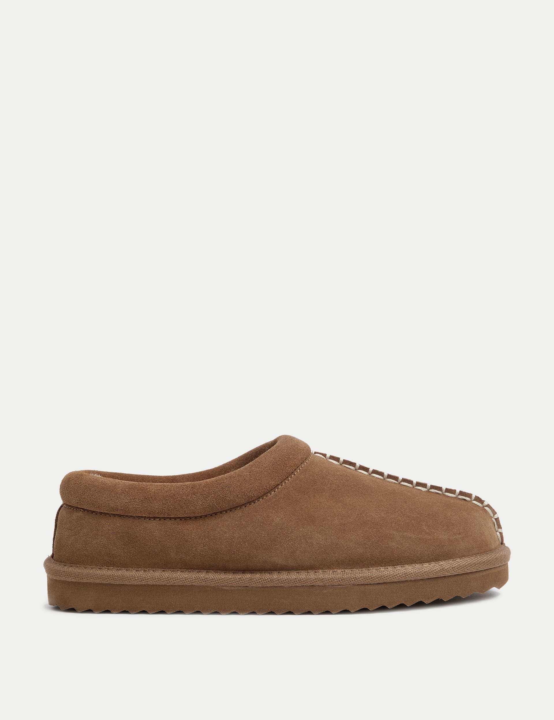 M&S suede faux fur lined mule clog slippers (British brand)