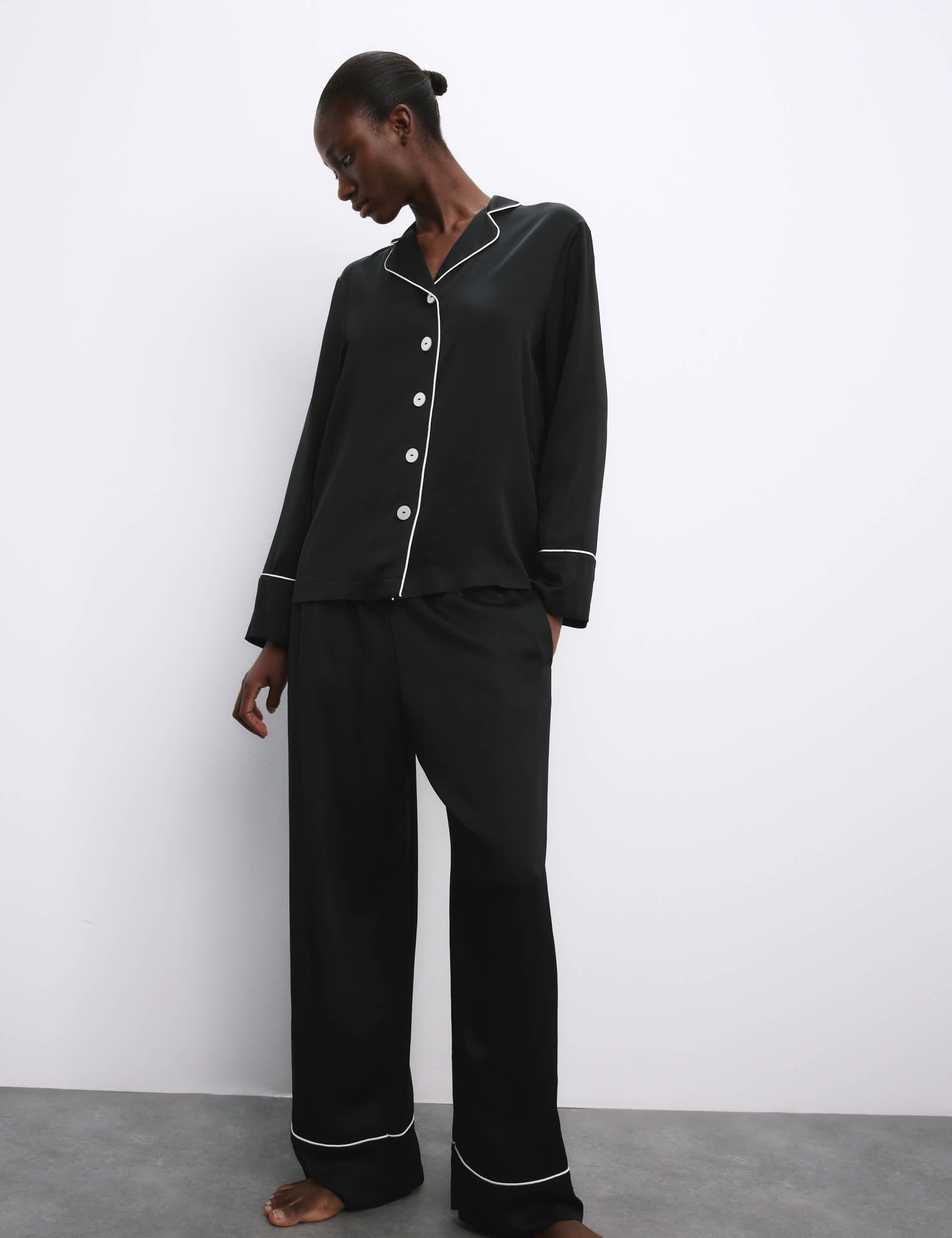Autograph Satin Revere Pyjama Set (British brand)