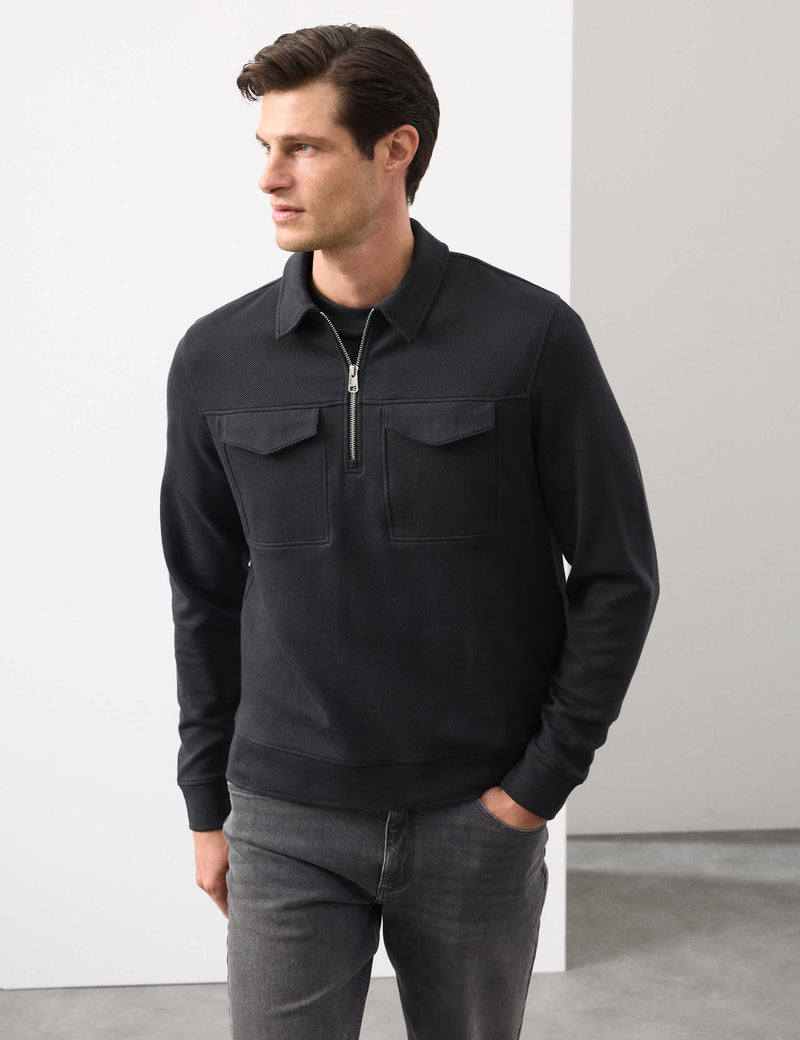 Autograph cotton-rich half zip sweatshirt - British product